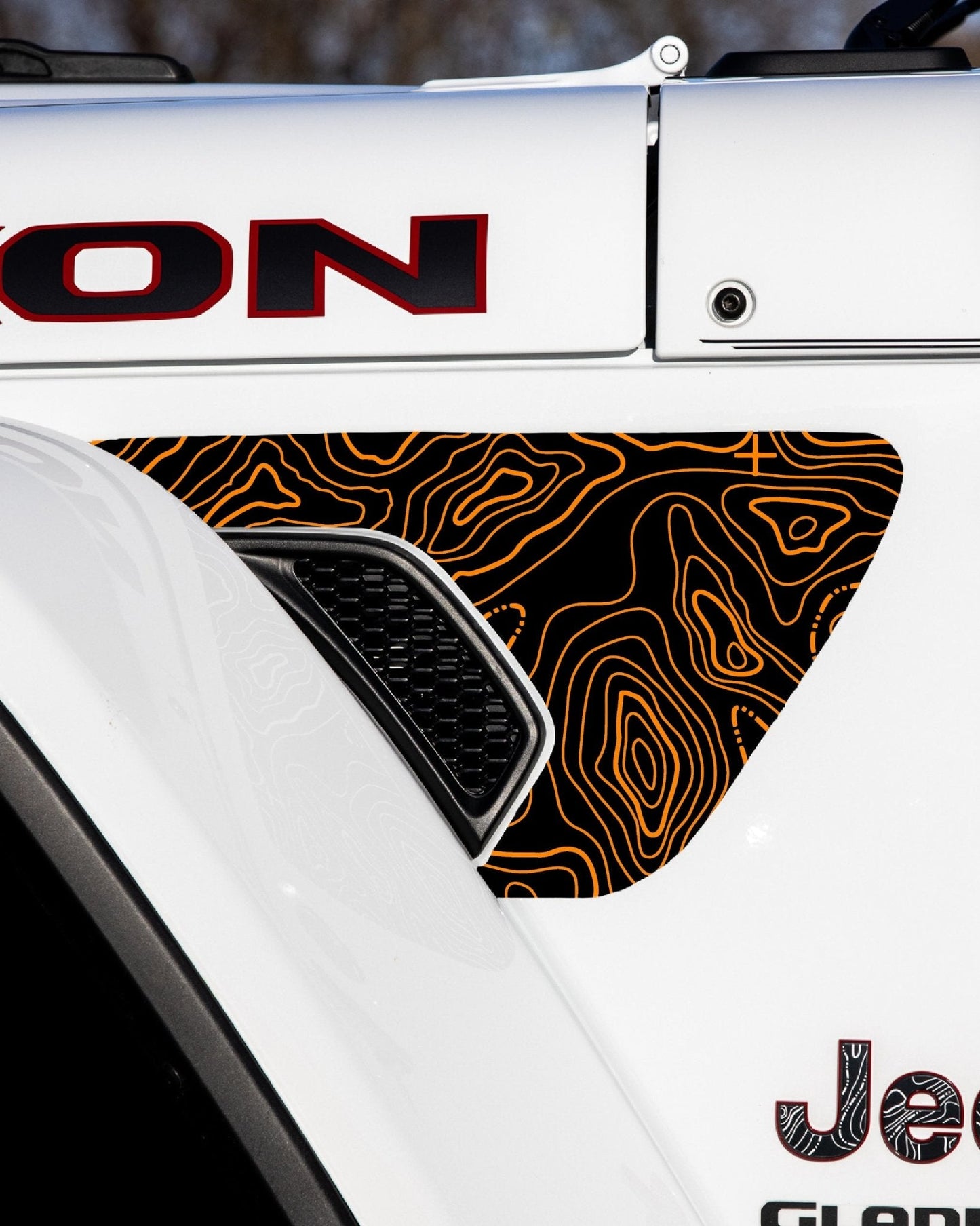Fender Vent Decal Set | Topographical Map - fits Wrangler JL & Gladiator JT