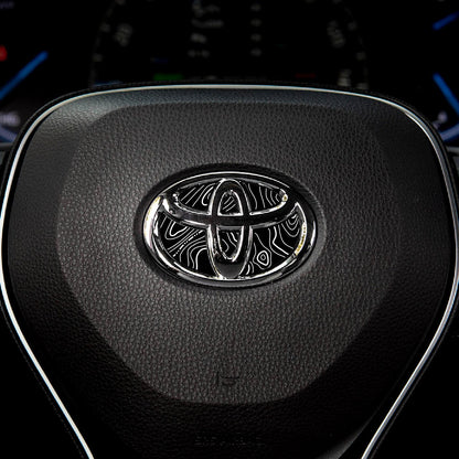 Topographical Map Steering Wheel Decal for Toyota Models 2007-2024