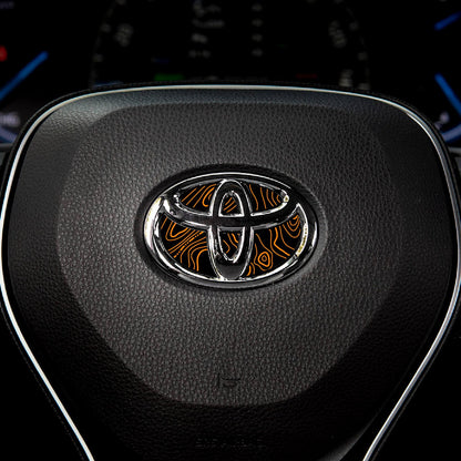 Topographical Map Steering Wheel Decal for Toyota Models 2007-2024