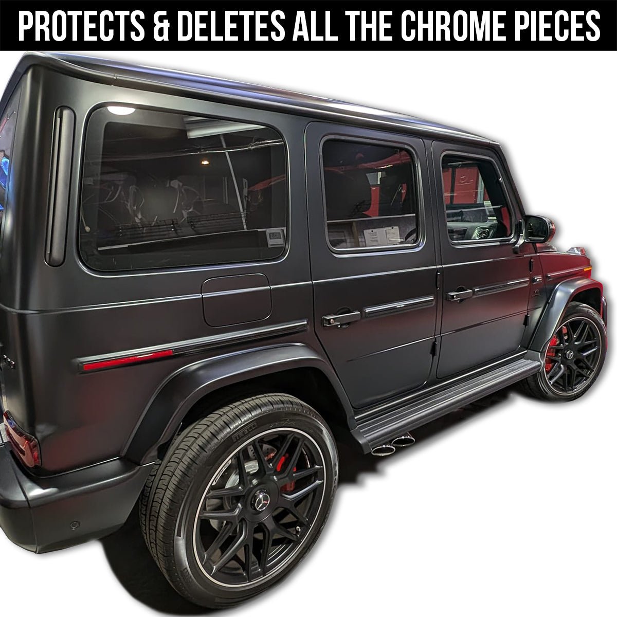 Mercedes G Wagon G500 G550 G63 Side Step Running Board Nerf Bar Chrome Delete Black Out Kit