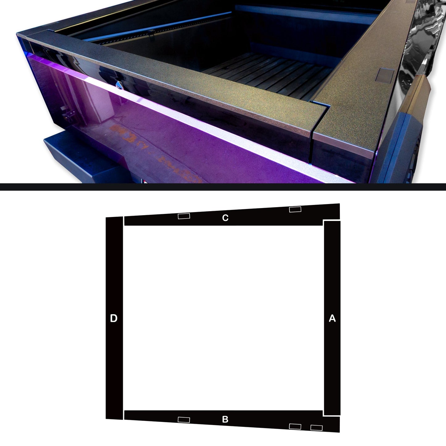 Cybertruck Cargo Bed Surround Protection Armor Vinyl DIY Kit | TOProtect