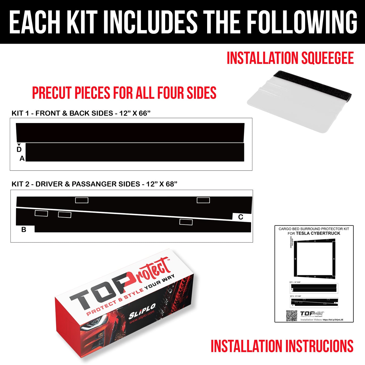Cybertruck Cargo Bed Surround Protection Armor Vinyl DIY Kit | TOProtect