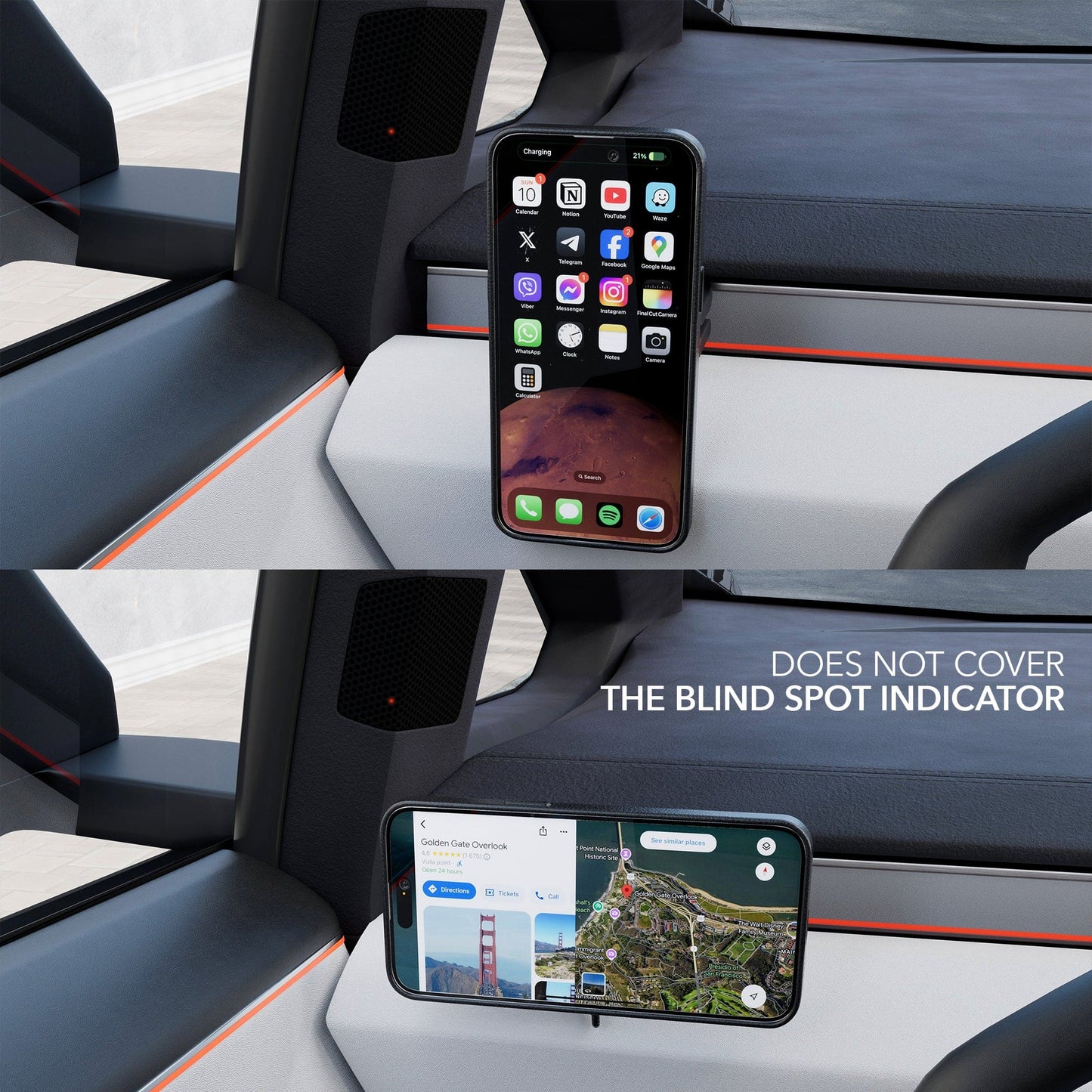 Dashboard Phone Mount / Qi2 Charger | Tesla Cybertruck - Phone Holder