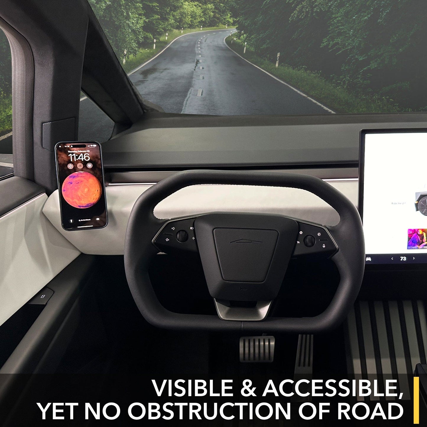Dashboard Phone Mount / Qi2 Charger | Tesla Cybertruck - Phone Holder