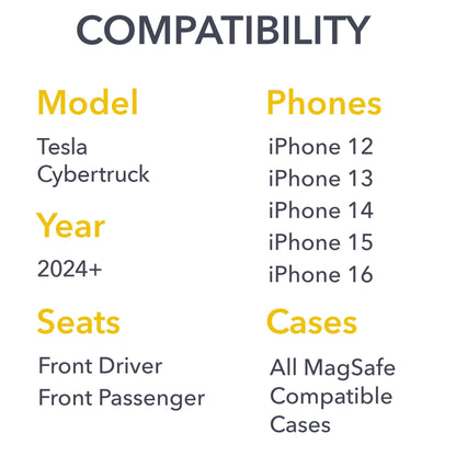 Dashboard Phone Mount / Qi2 Charger | Tesla Cybertruck - Phone Holder