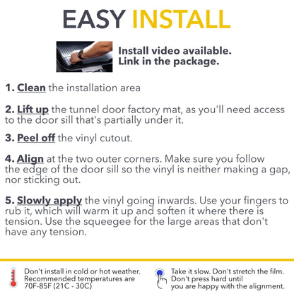 Gear Tunnel Door Sill | Vinyl Wrap for Rivian R1T 2021-2026