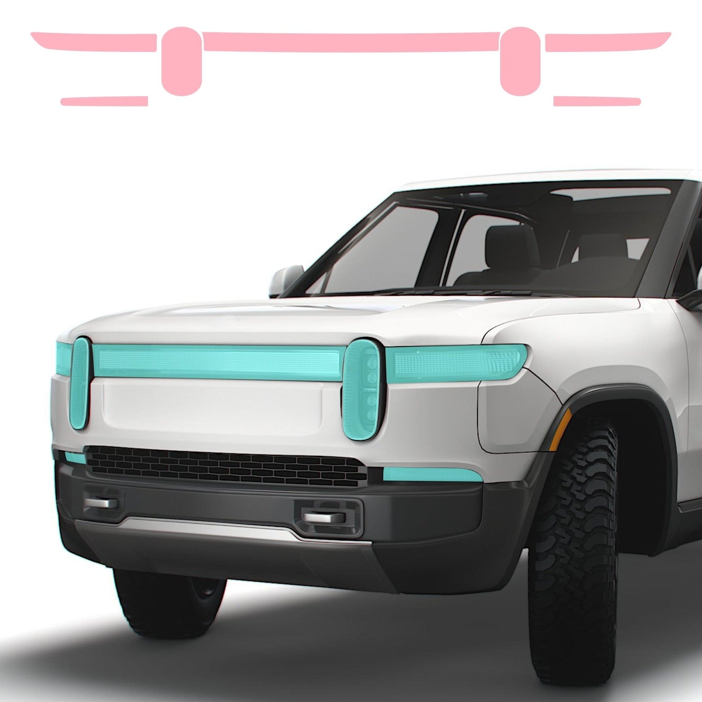 Headlights Clear PPF / Smoke Tint | for Rivian R1T & R1S 2021-2026 - Smokey Headlamp Covers
