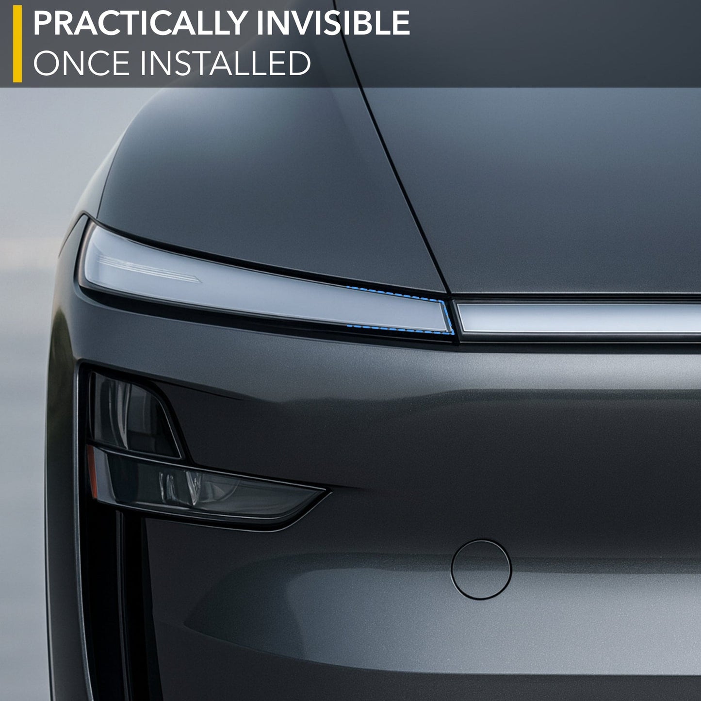 Headlights Light Bar Smoke Tint PPF | Tesla Model Y Juniper