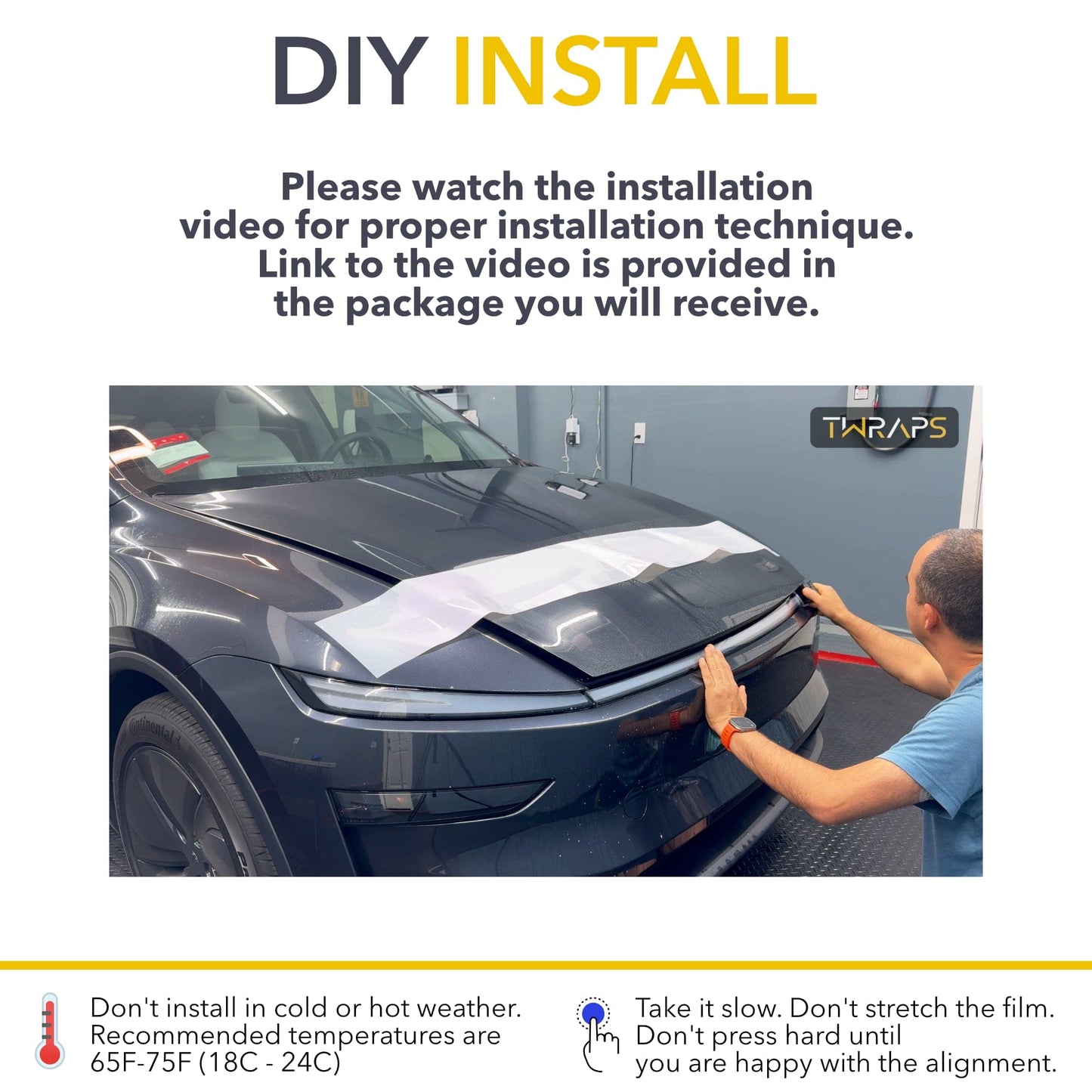 Headlights Light Bar Smoke Tint PPF | Tesla Model Y Juniper