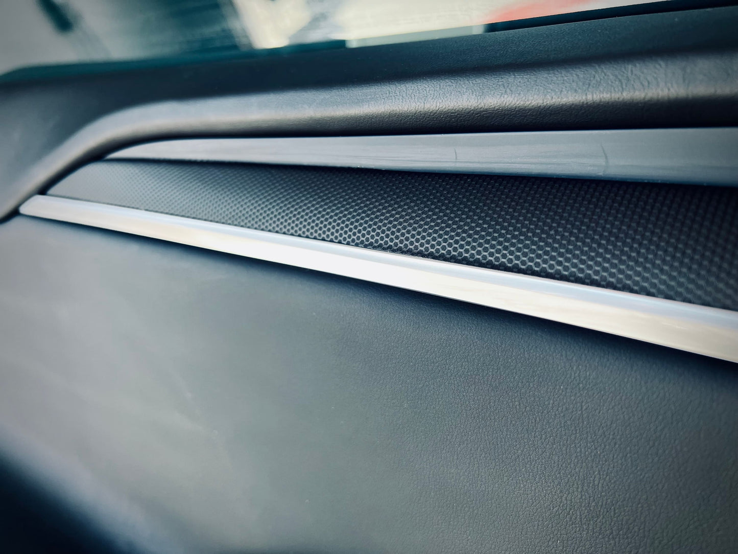 Interior Vinyl Wrap Kit | Tesla Model X 2021-2026 (Refresh)- Plaid Style Black Carbon Fiber