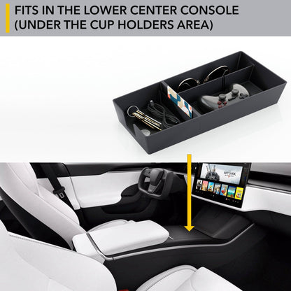 Lower Center Console Organizer | Tesla Model S / Tesla Model X 2021-2026