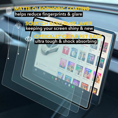 Screen Protectors | 2026+ Tesla Model Y Juniper and 2024+ Tesla Model 3 Highland 9H PET Ultra Tough