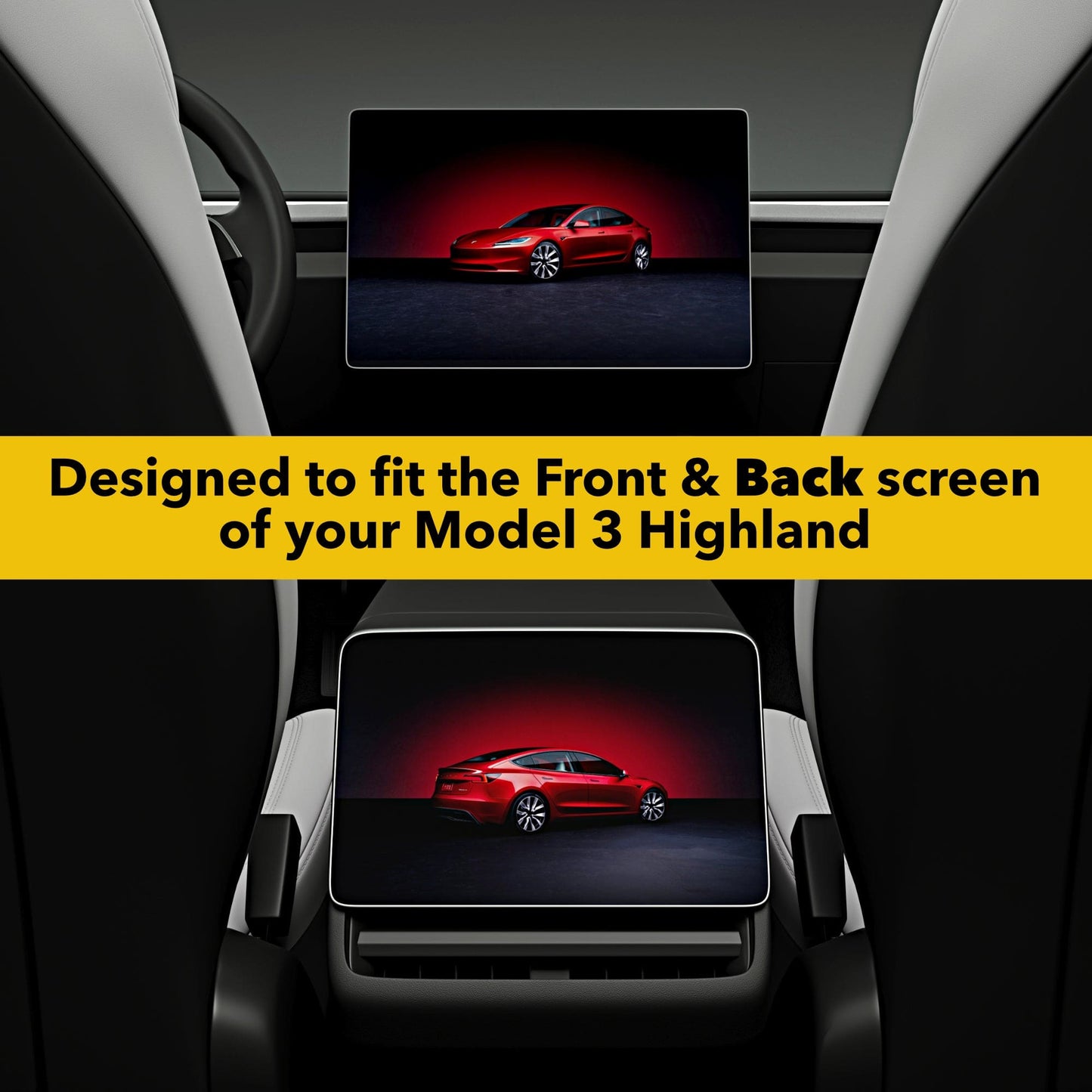Screen Protectors | 2026+ Tesla Model Y Juniper and 2024+ Tesla Model 3 Highland 9H PET Ultra Tough