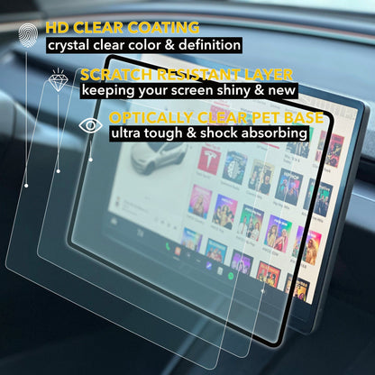Screen Protectors | 2026+ Tesla Model Y Juniper and 2024+ Tesla Model 3 Highland 9H PET Ultra Tough