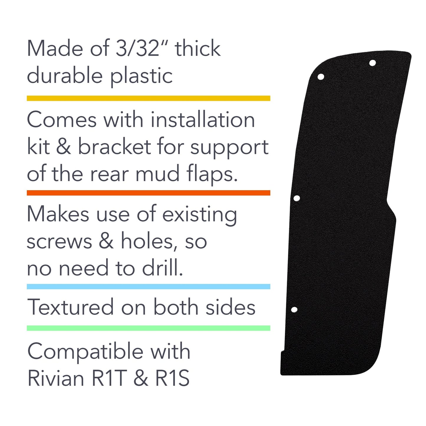 Slim Mud Flaps | for Rivian R1T/R1S 2021-2026