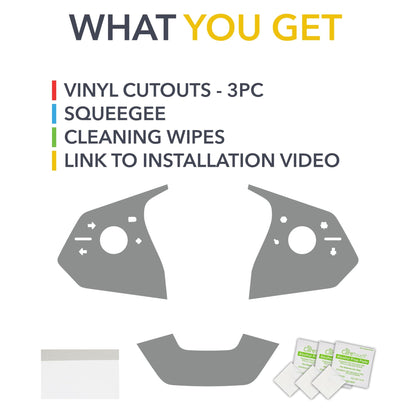 Steering Wheel Vinyl Wrap | Tesla Cybertruck - Carbon Fiber