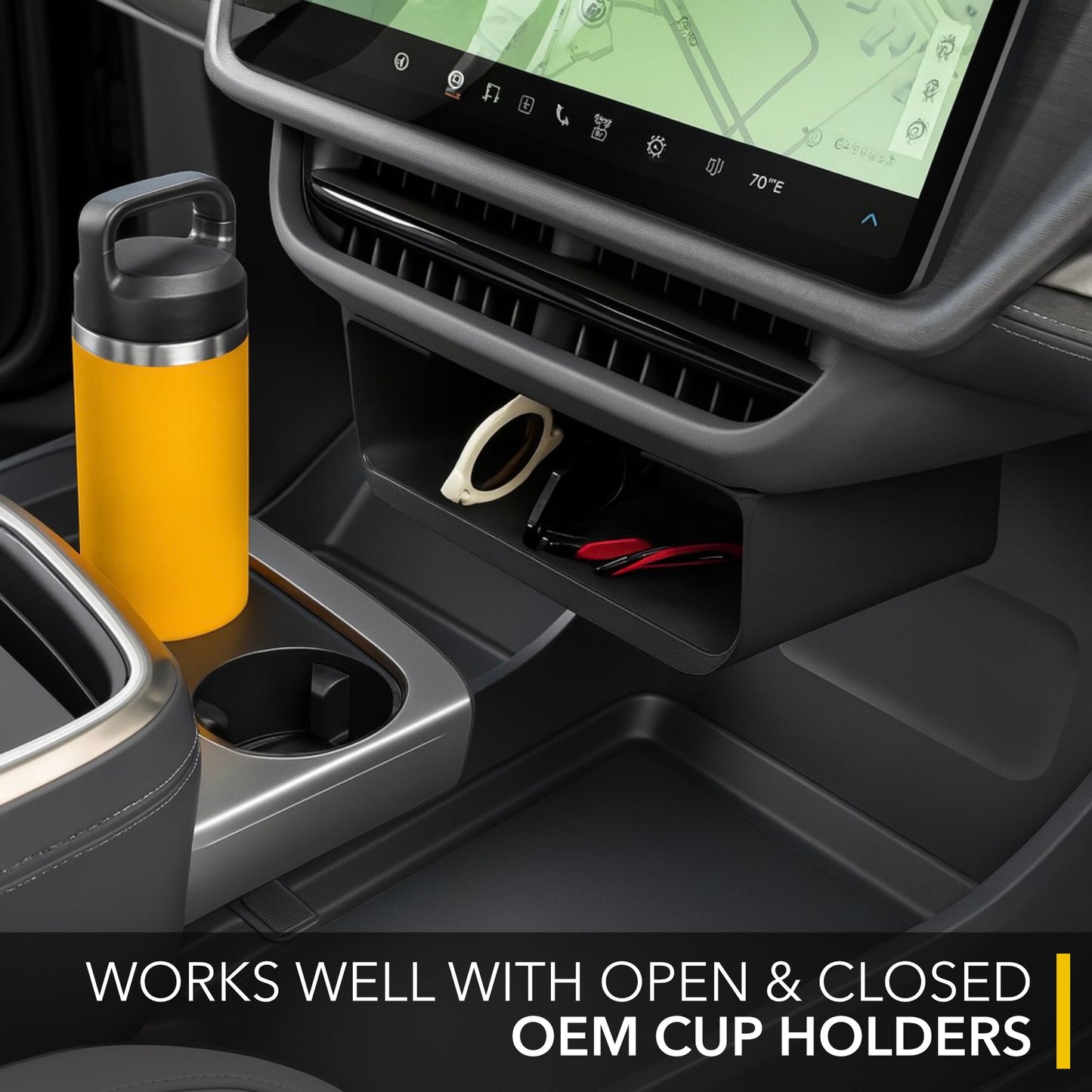 Under Screen Tray | Glovebox Style Organizer for Rivian R1S & Rivian R1T