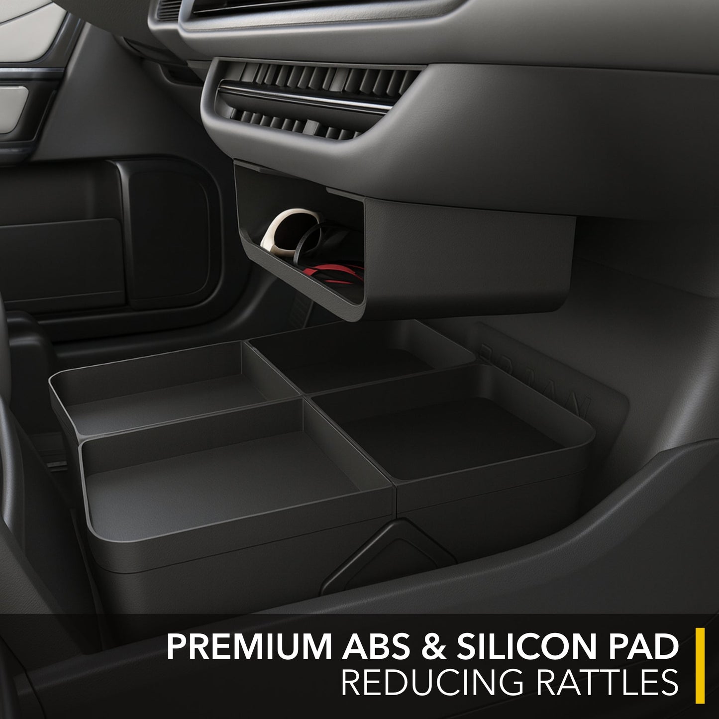 Under Screen Tray | Glovebox Style Organizer for Rivian R1S & Rivian R1T