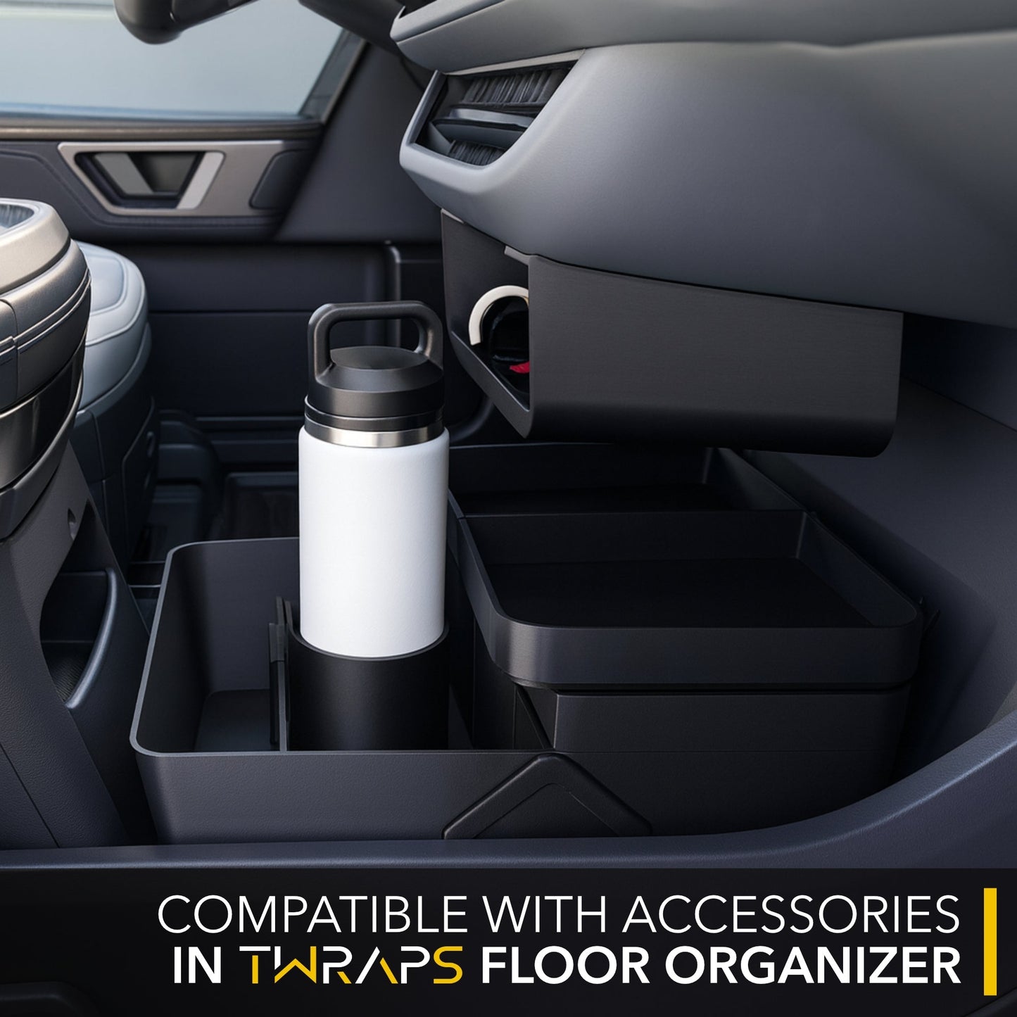 Under Screen Tray | Glovebox Style Organizer for Rivian R1S & Rivian R1T