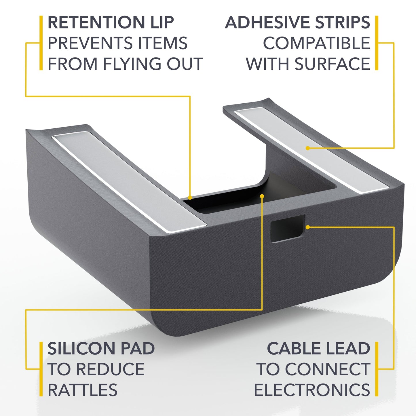 Under Screen Tray | Glovebox Style Organizer for Rivian R1S & Rivian R1T