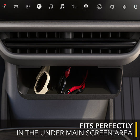 Under Screen Tray | Glovebox Style Organizer for Rivian R1S & Rivian R1T