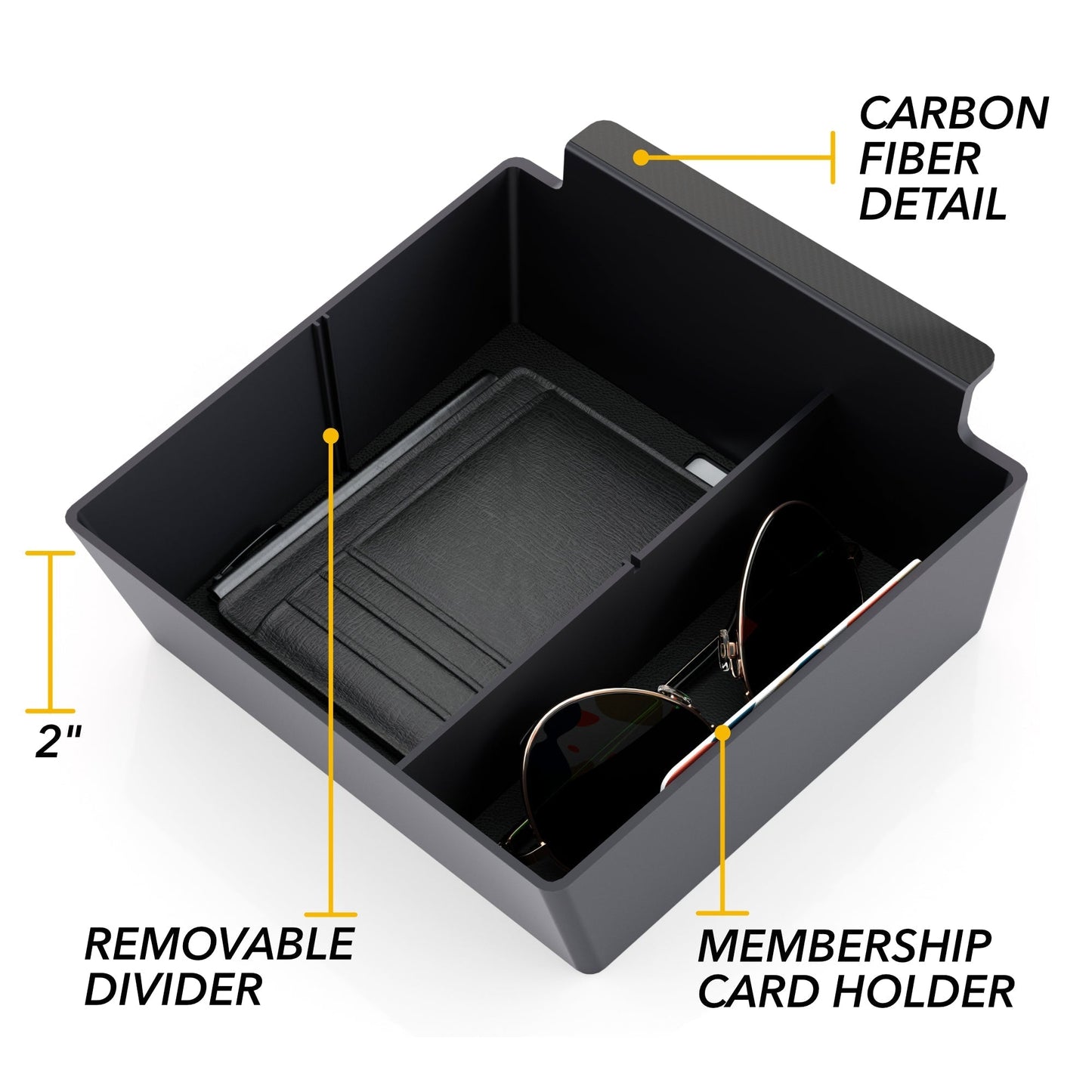 Center Console Storage Tray | Tesla Model S & Model X 2021-2026 Armrest Organizer