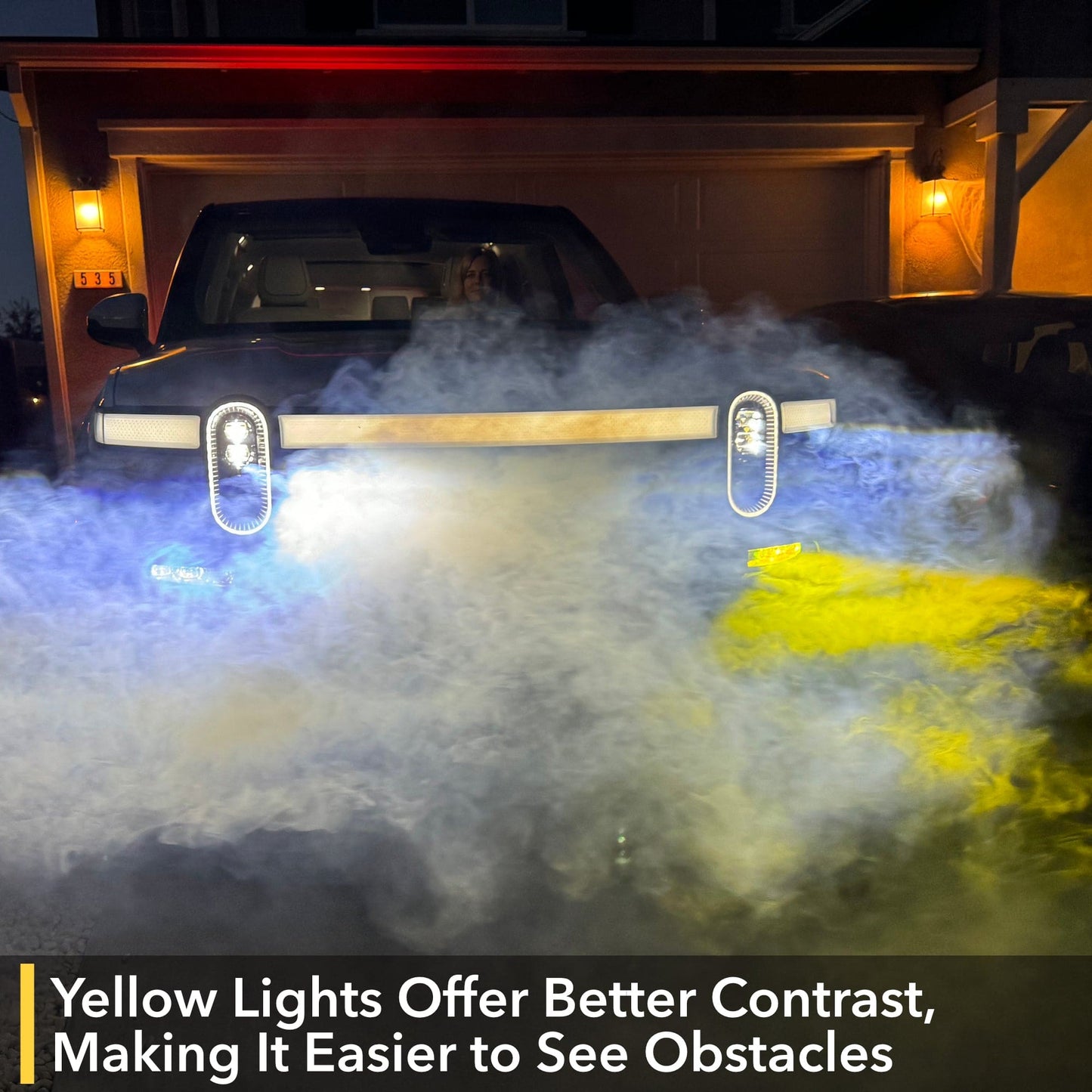 Yellow Fog Lights Tint | Calendered Brimstone Yellow Shade Filter for Rivian R1S & R1T