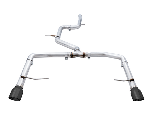 AWE Tuning Track Edition Exhaust - Non-Resonated - for MK7 Jetta GLI w/ Stock Downpipe - Diamond Black Tips 3020-23036