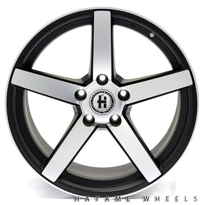 19x8.5 19x9.5 Satin Black Hayame Wheel Rims Machined Face Staggered