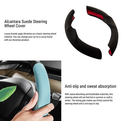 Ultra-thin Alcantara Steering Wheel Cover for Model 3 / Y | TESERY