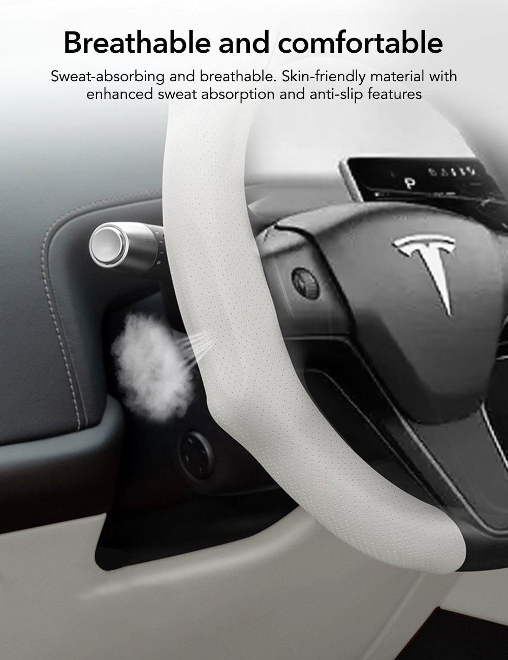 Ultra-thin Steering Wheel Cover for Tesla Model 3/Y/X/S
