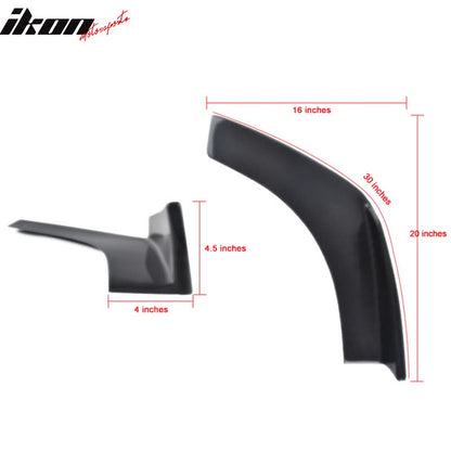 Universal Fitment Textured Black Front Rear Bumper Lip Splitters PP