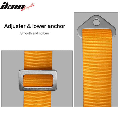 Universal 4 Point Cam-Lock Orange Racing Harness Seat Belt Nylon