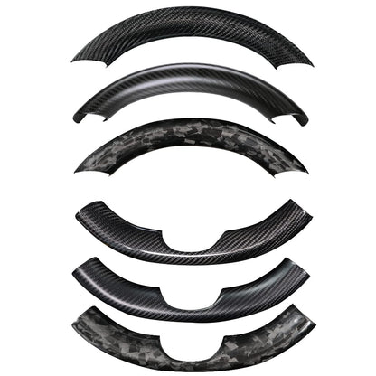 Upper / Lower Cover Steering Wheel Accessories for Tesla Model 3 / Y  -  Carbon Fiber Interior Mods