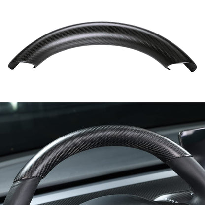 Upper / Lower Cover Steering Wheel Accessories for Tesla Model 3 / Y  -  Carbon Fiber Interior Mods
