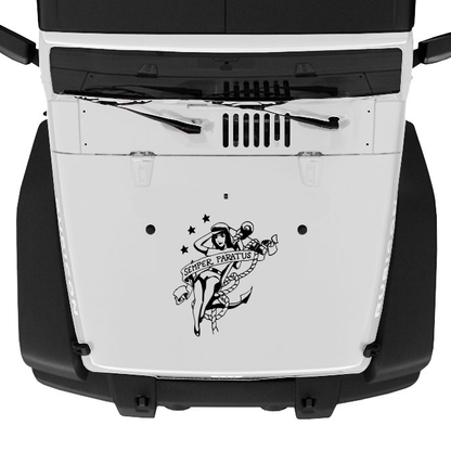 US Coast Guard Vintage Pin Up Hood Graphic