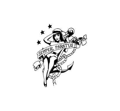 US Coast Guard Vintage Pin Up Hood Graphic