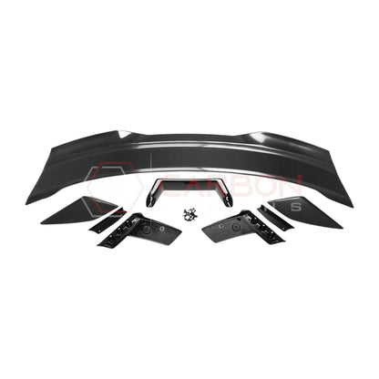 Dark Horse-Style Carbon Fiber Rear Spoiler with Integrated Gurney Flap for 2024+ Ford Mustang