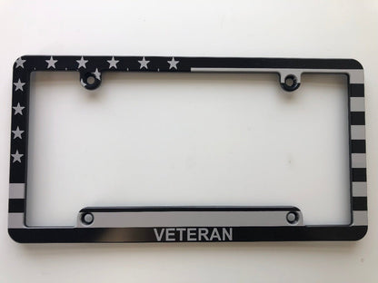 Veteran American Flag Billet License Plate Frame