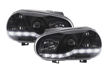 Volkswagen Golf 4 Black LED Headlights with Daytime Running Lights (1997 - 2003)
