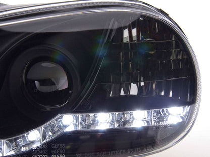 Volkswagen Golf 4 Black LED Headlights with Daytime Running Lights (1997 - 2003)