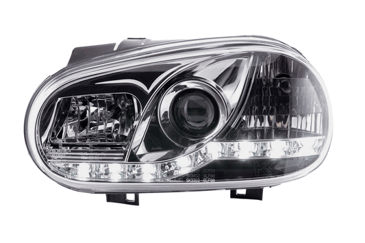 Volkswagen Golf 4 Chrome LED Headlights with Daytime Running Lights (1997 - 2003)