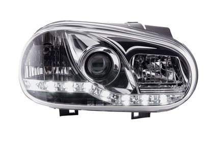 Volkswagen Golf 4 Chrome LED Headlights with Daytime Running Lights (1997 - 2003)