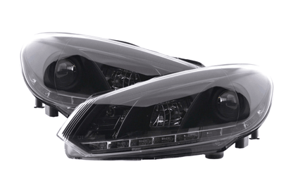 Volkswagen Golf 6 Black LED Headlights with Daytime Running Lights (2008-2014)
