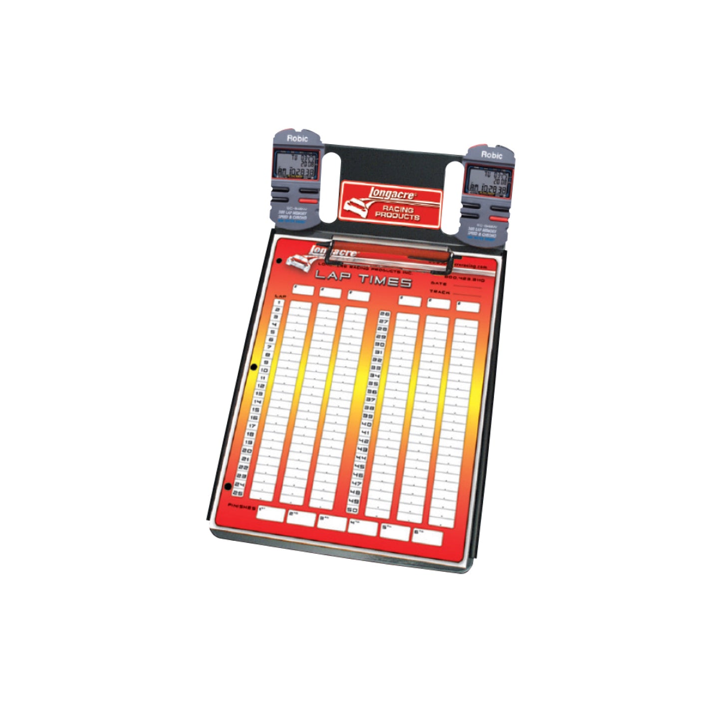 Longacre 2 Car Stopwatch Clipboard w/ Robic SC 505W 52-22324