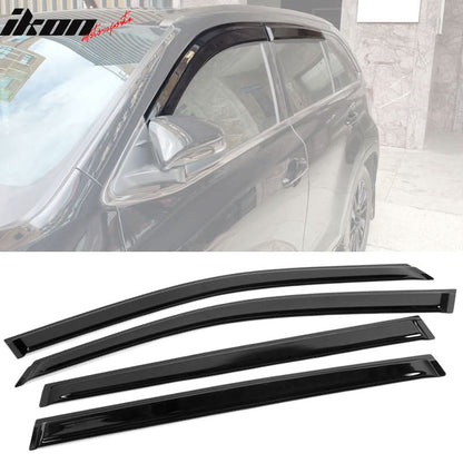 2014-2019 Toyota Highlander Acrylic 4PC Window Visors Tape On Guard