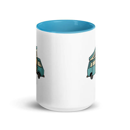 Dog in Van Mug with Color Inside