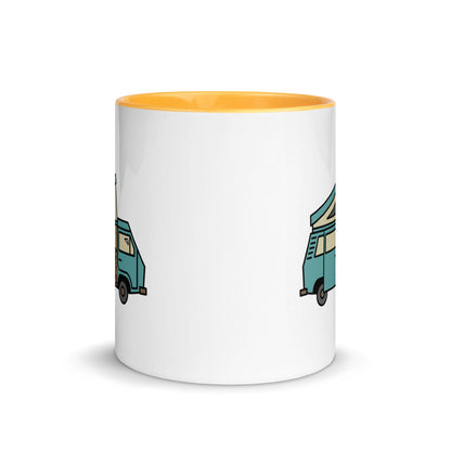 Dog in Van Mug with Color Inside