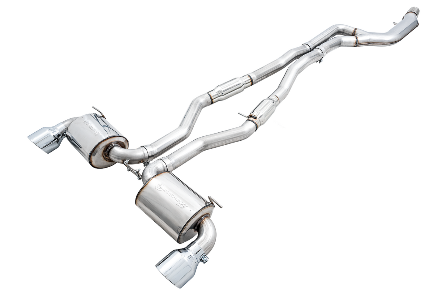 AWE Tuning Resonated Touring Edition Exhaust for A90 Supra - 5" Chrome Silver Tips 3015-32118