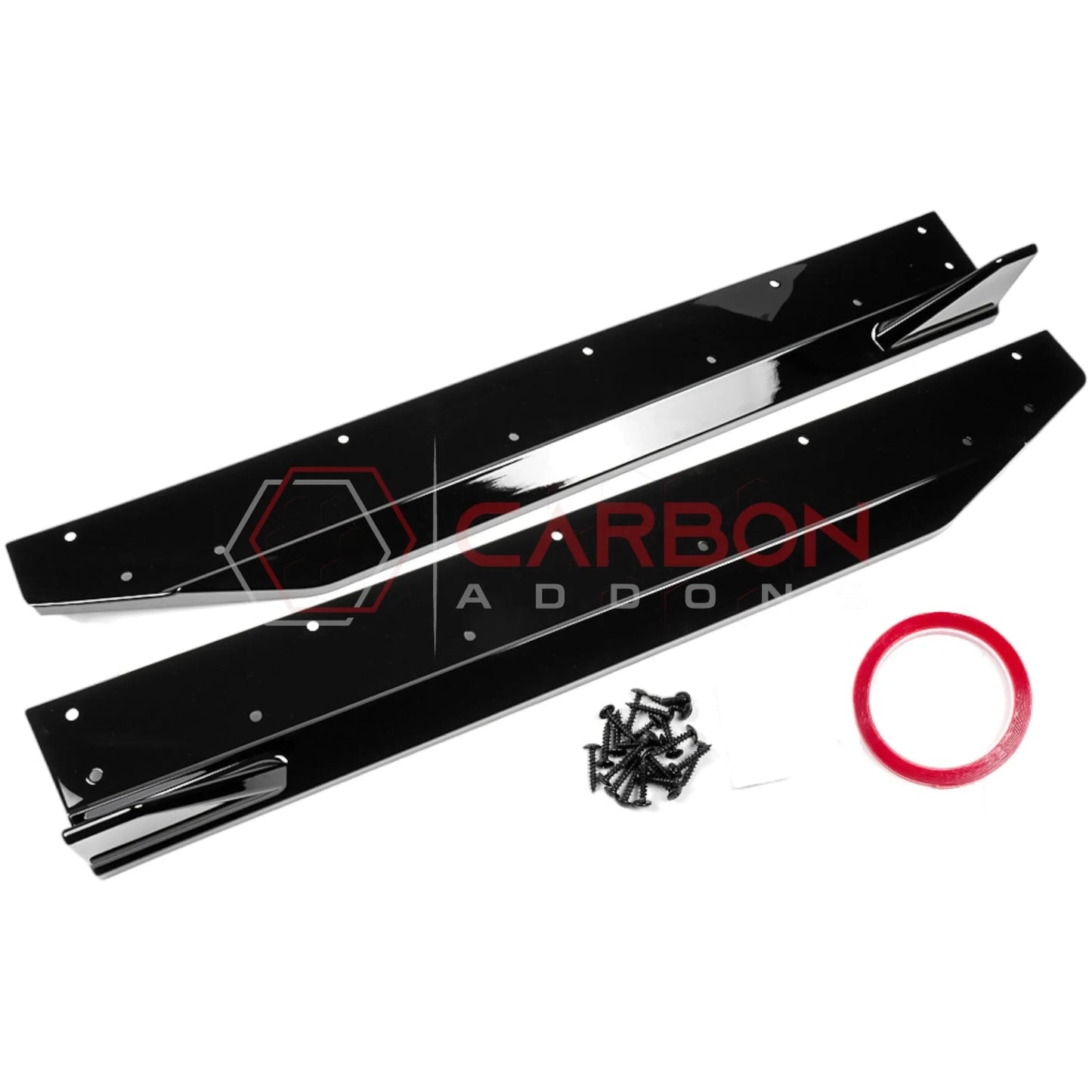 Side Skirt Extensions with Winglets for 2024+ Ford Mustang (ABS Plastic)